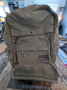 Steve Madden Olive Utility Backpack With Matching Case